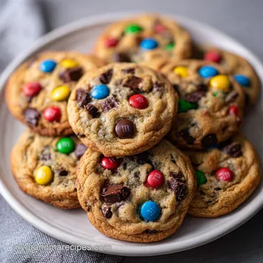 M and M Chocolate Chip Cookies: Soft & Tender Recipe Card