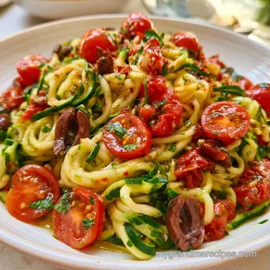 Mediterranean Zucchini Noodles in 25 Min Recipe Card