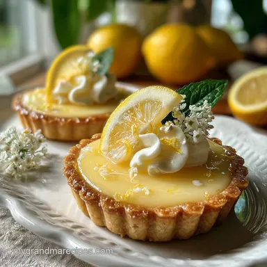 Mini Lemon Tarts - Zingy Citrus Bliss Recipe Card