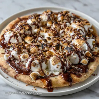Nutella Smores Dessert Pizza in 25 Minutes Recipe Card