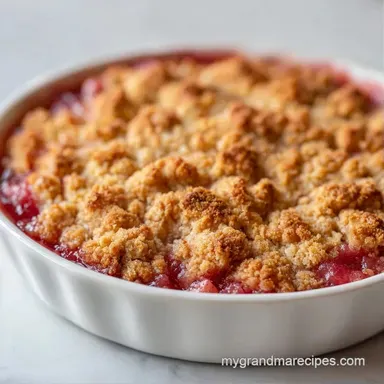 Rhubarb Crisp with Oats Recipe Card