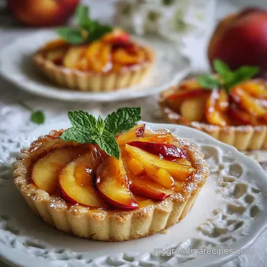 Peach Tartlets Recipe: Crispy Baked Golden Pastry Recipe Card