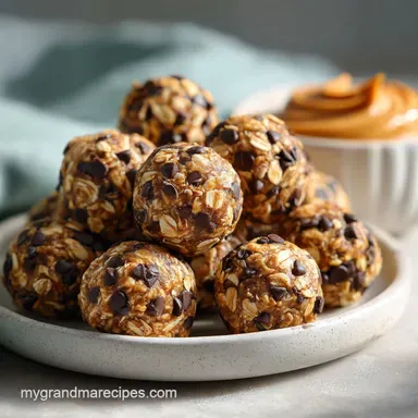 Protein Ball Recipe with Peanut Butter and Oats: No-Bake Recipe Card