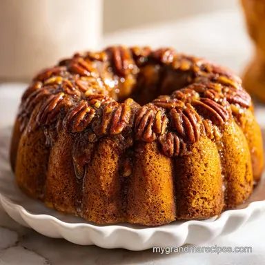 Pecan Upside Down Bundt Cake: Silky Recipe Card