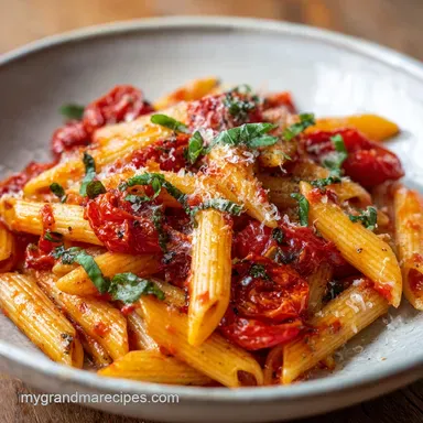Penne Pomodoro Recipe for 4 Servings | Italian Recipe Card