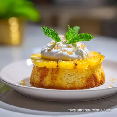 Pineapple Heaven Cake Recipe: Moist Tropical Dessert for 12 Recipe Card