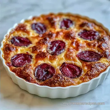 Plum Clafoutis with Brown Sugar