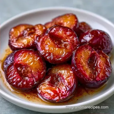 Quick Baked Plums with Brown Sugar