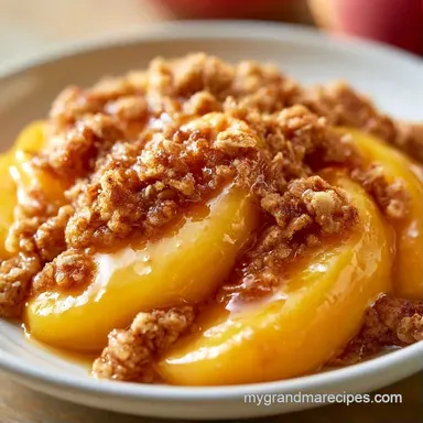 Quick Easy Peach Dessert for 8 Servings Recipe Card