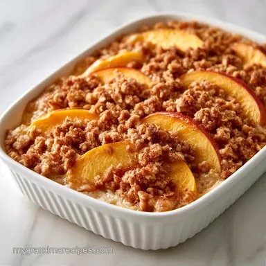 Quick Peach Crisp Recipe for 8 Servings Recipe Card