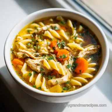 Rotisserie Chicken Noodle Soup in 40 Minutes Recipe Card