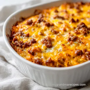 Sausage Egg Hashbrown with Cream Cheese: Creamy and Baked Recipe Card