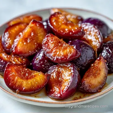 Saut&eacute;ed Fresh Plums in 15 Minutes Recipe Card