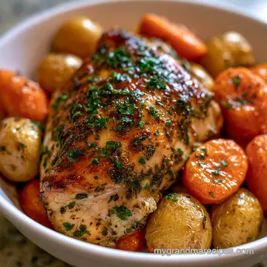 Sheet Pan Chicken with Baby Potatoes Recipe Card
