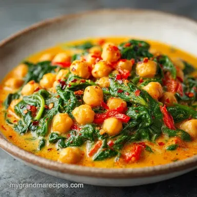 Simple Chickpea Curry with Coconut Milk Recipe Card