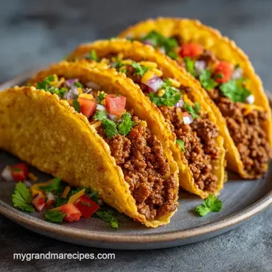 Simple Ground Beef Tacos in 25 Minutes Recipe Card
