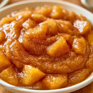 Slow Cooked Applesauce for 6 Servings Recipe Card
