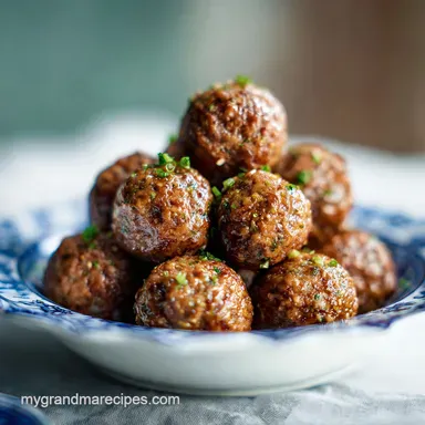 Slow Cooker Mongolian Meatballs for 6 Servings Recipe Card