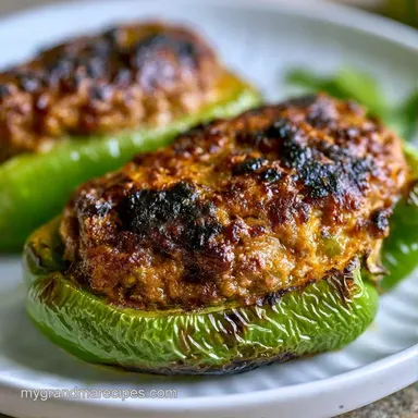 Stuffed Hatch Chiles with Ground Beef Recipe Card