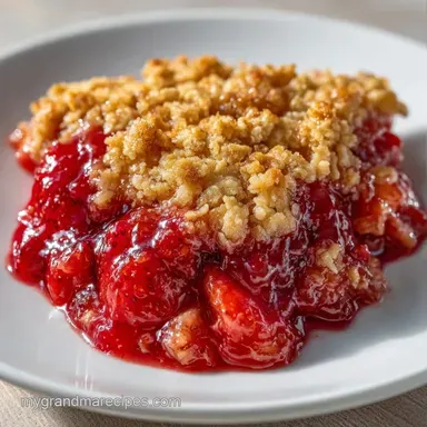 Summer Strawberry Rhubarb Dessert: Golden Recipe Card