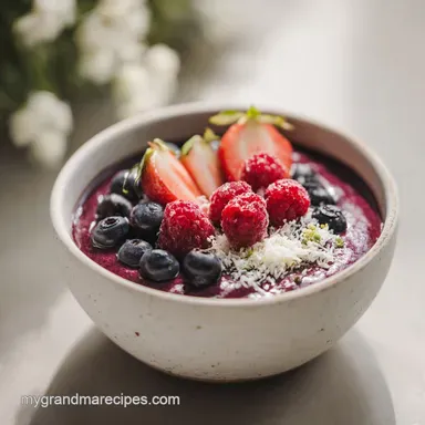 Acai Berry Bowl Recipe in 5 Minutes Recipe Card