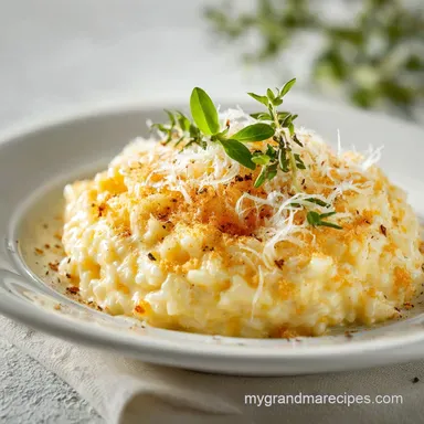 Three Cheese Risotto Recipe for 4 Servings Recipe Card
