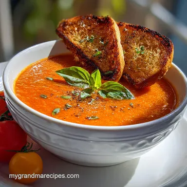Tomato Soup Recipe: Roasted & Creamy in 1 Hour 5 Minutes Recipe Card