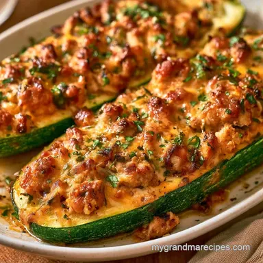 Turkey Stuffed Zucchini in 30 Minutes Recipe Card