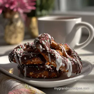 Valentine's Day Snack with Chocolate-Dipped Pretzels Recipe in 45 Minutes Recipe Card