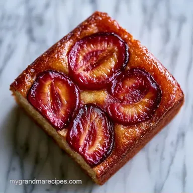 Vanilla Plum Sheet Cake for 10 Servings Recipe Card