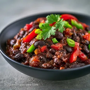 Vegetarian Black Bean Chili in 50 Min Recipe Card