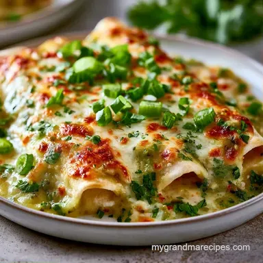 Hatch Green Chile Enchiladas for 6 Recipe Card