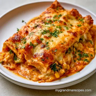 Zucchini Corn Enchiladas with Black Beans Recipe Card