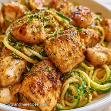 Zucchini Noodles Chicken in 25 Minutes Recipe Card