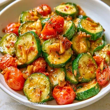 Zucchini Tomato Basil for 4 Servings Recipe Card