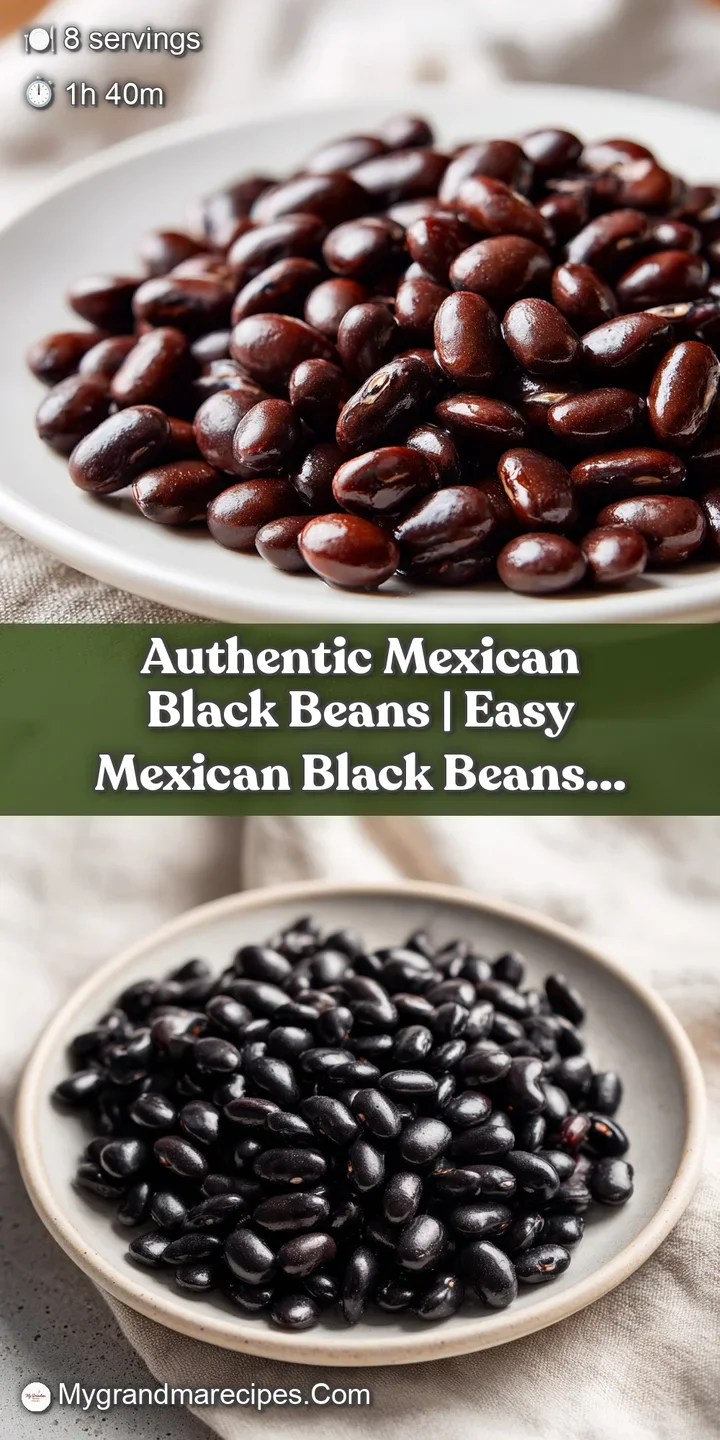 Close-up of luxuriously smooth black beans, showing their deep, inky color and soft texture.