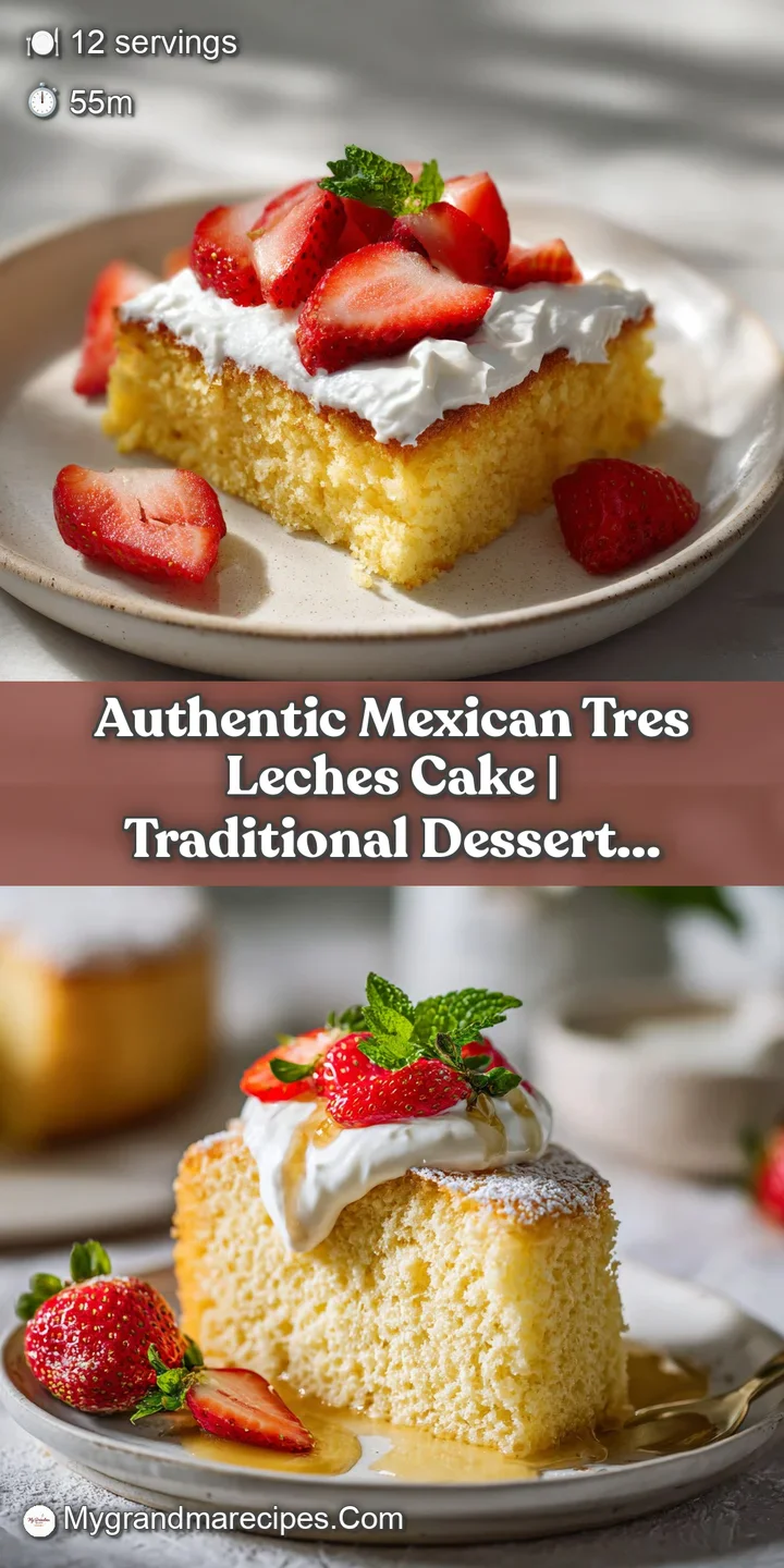 Close-up of a fork sinking into a soft, milky Tres Leches cake slice, showing its layered sponge.