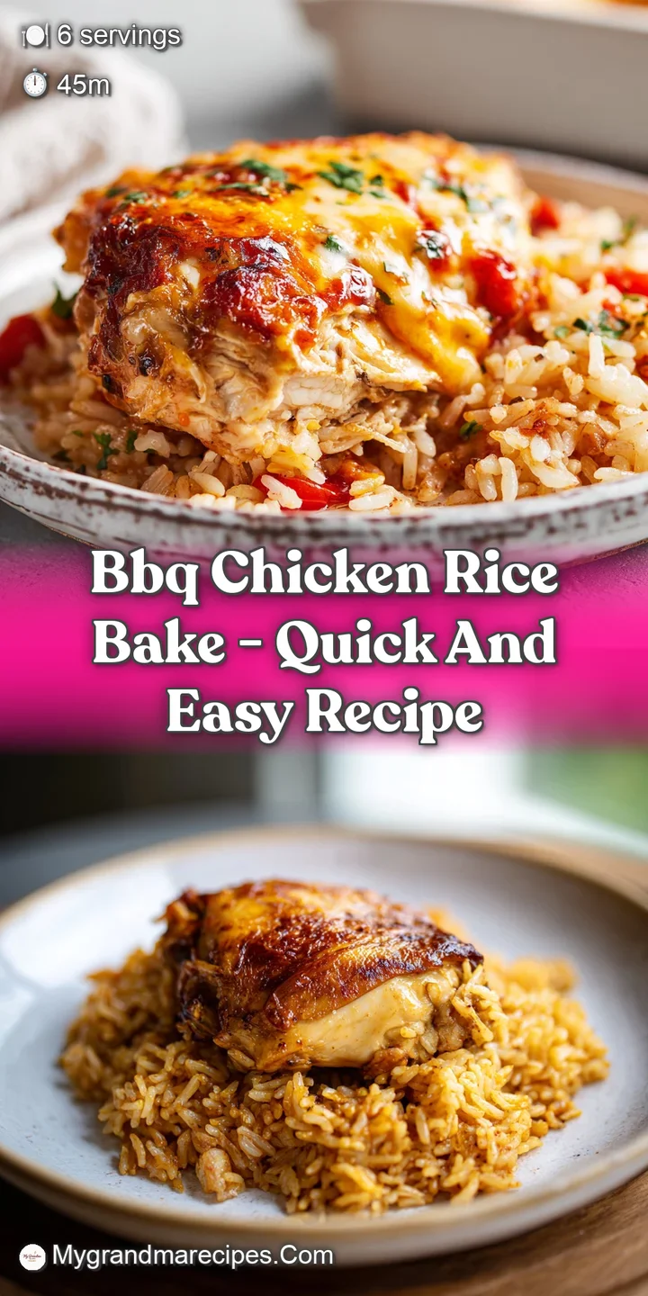 Moist, tender chicken pieces nestled in fluffy rice, all coated in a rich, caramelized honey barbecue sauce. An irresistib...