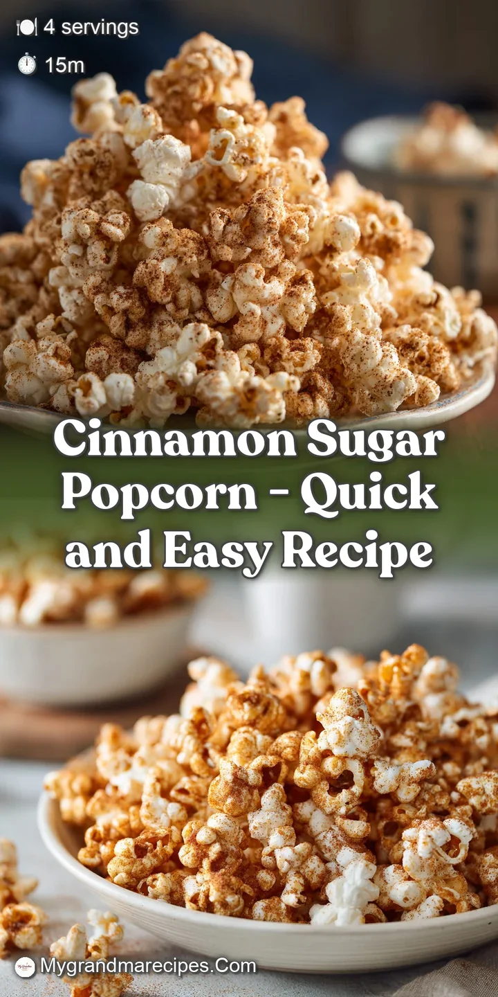 Close-up of perfectly popped, light brown kernels catching the light, showing a delicate coating of sweet cinnamon sugar.