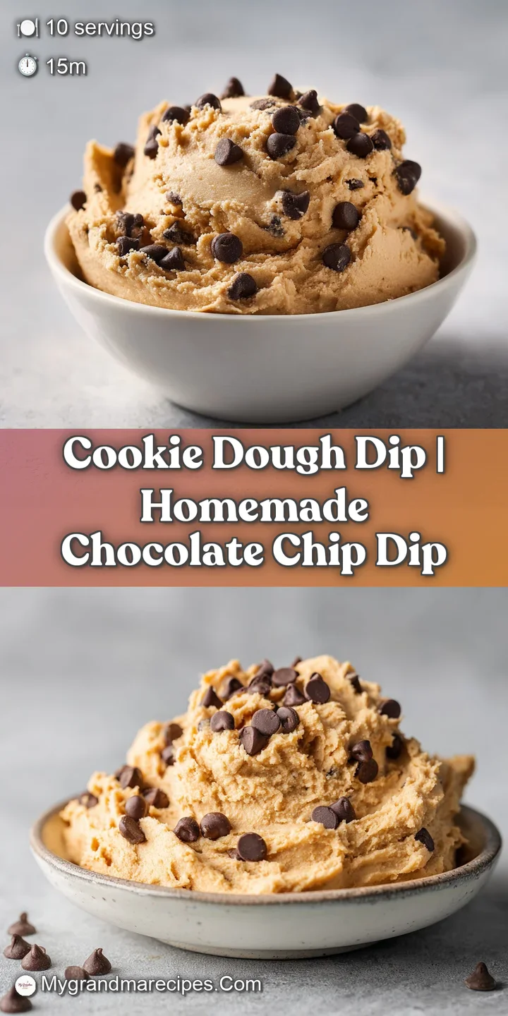 Close-up of a crisp apple slice lifting a scoop of creamy, pale beige dip dotted with melted chocolate chips.