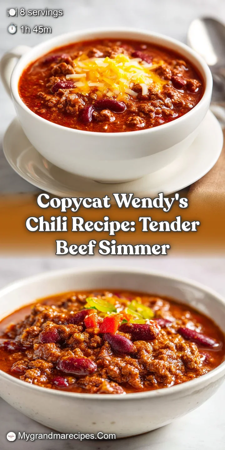 Close-up of chili reveals a thick, textured stew with glistening droplets of oil, showcasing the rich blend of spices and ...