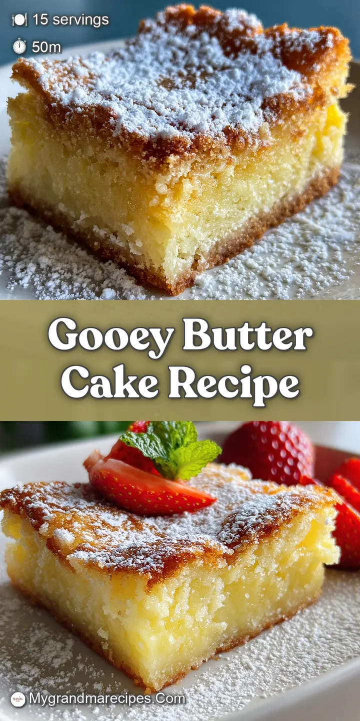 Close-up of gooey butter cake: soft, buttery interior with a sugary crust, hinting at a sweet, rich, and utterly decadent ...