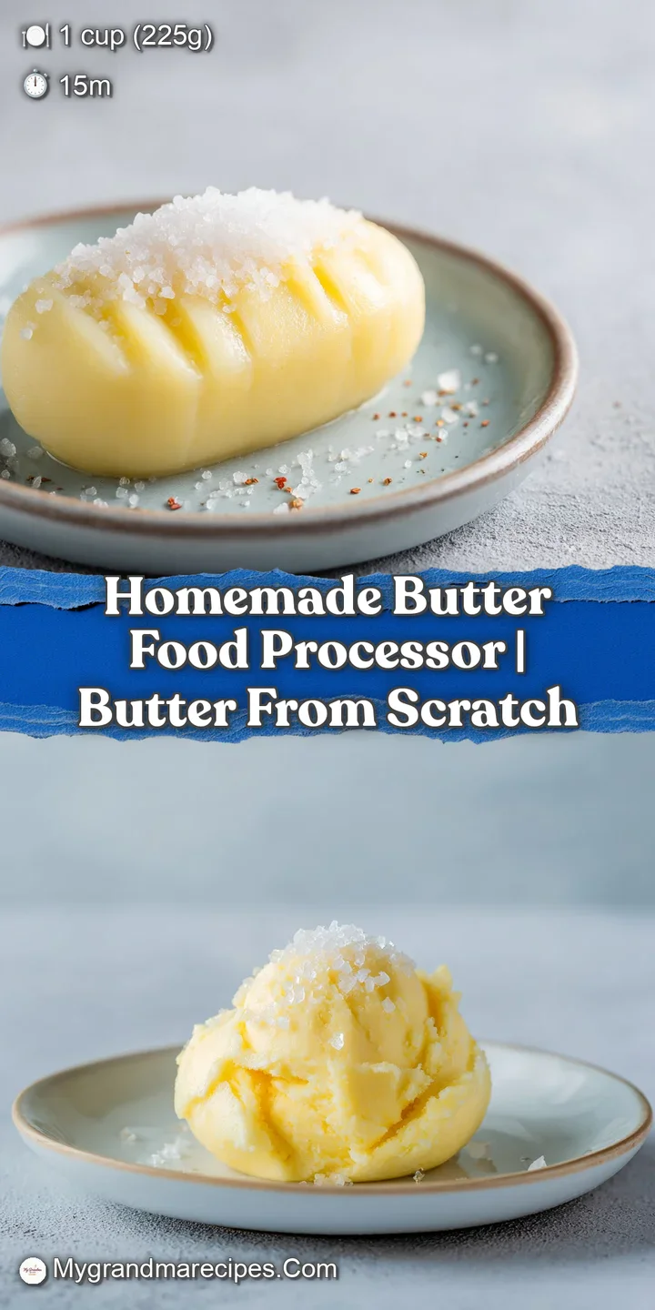 Macro shot of rich, creamy butter showing soft ridges and glittering salt grains under soft, warm lighting.