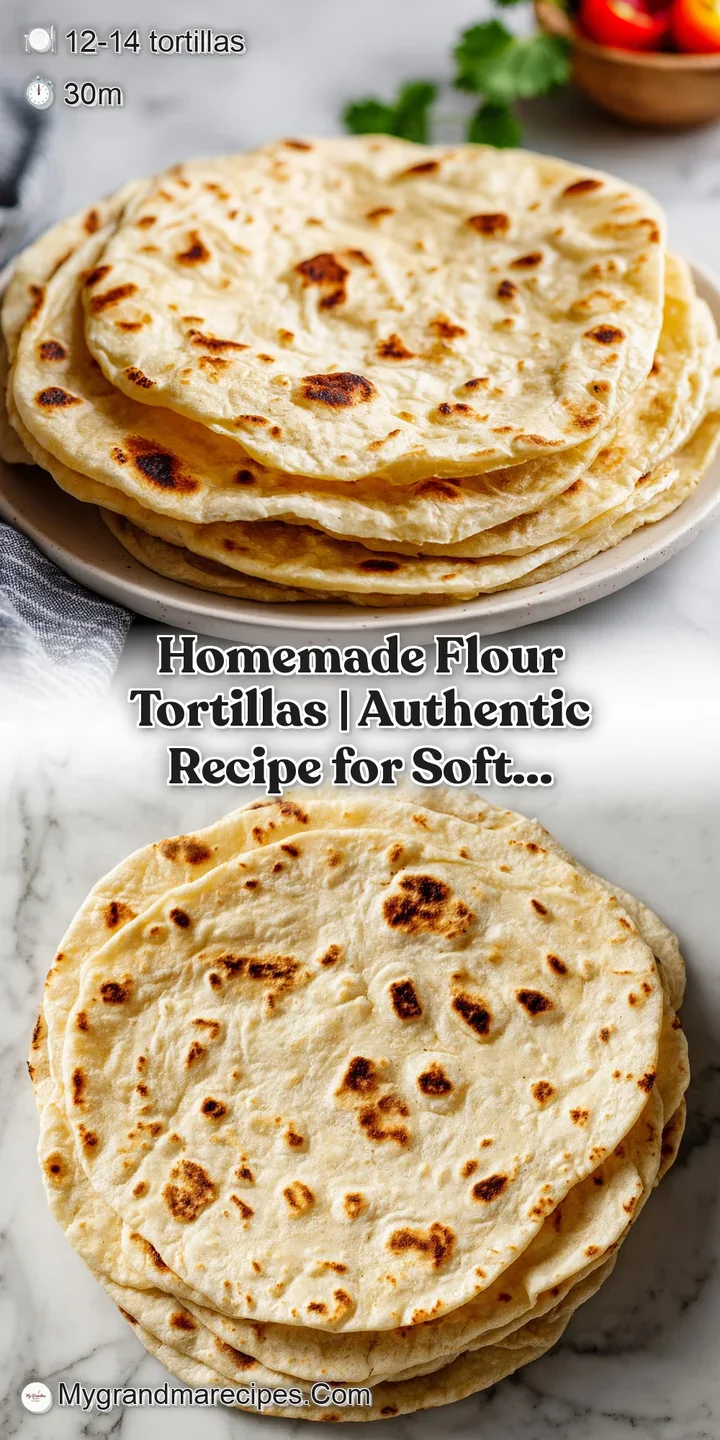 Close-up of a stack of warm, golden-brown flour tortillas, revealing their soft, slightly puffed texture.