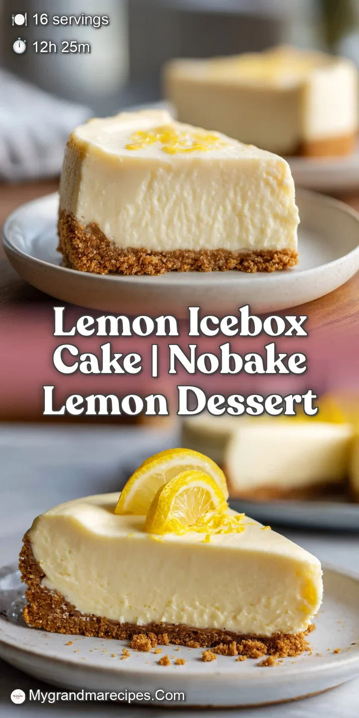 Extreme close-up of creamy lemon layers and softened graham crackers with tiny zest flakes and a glossy finish.