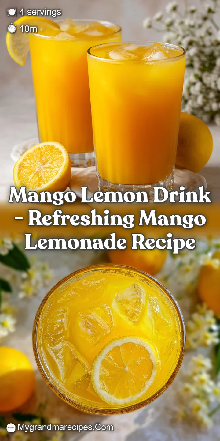 Close-up of a frothy, bright mango and lemon drink, showing tiny bubbles and a tantalizing swirl, promising a burst of fla...