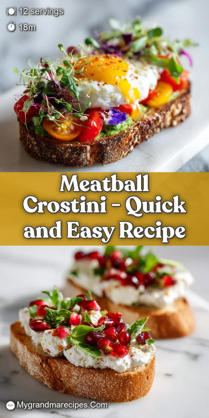 Juicy, browned meatballs nestled on toasted bread, drizzled with rich marinara and a sprinkle of Parmesan.