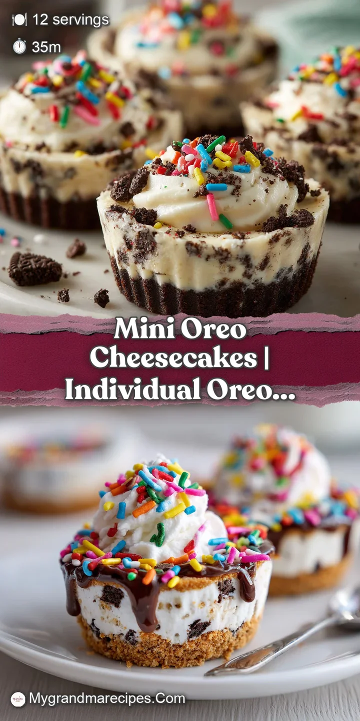 A close-up reveals the smooth, pale cheesecake filling contrasting with the dark, crumbly Oreo base.