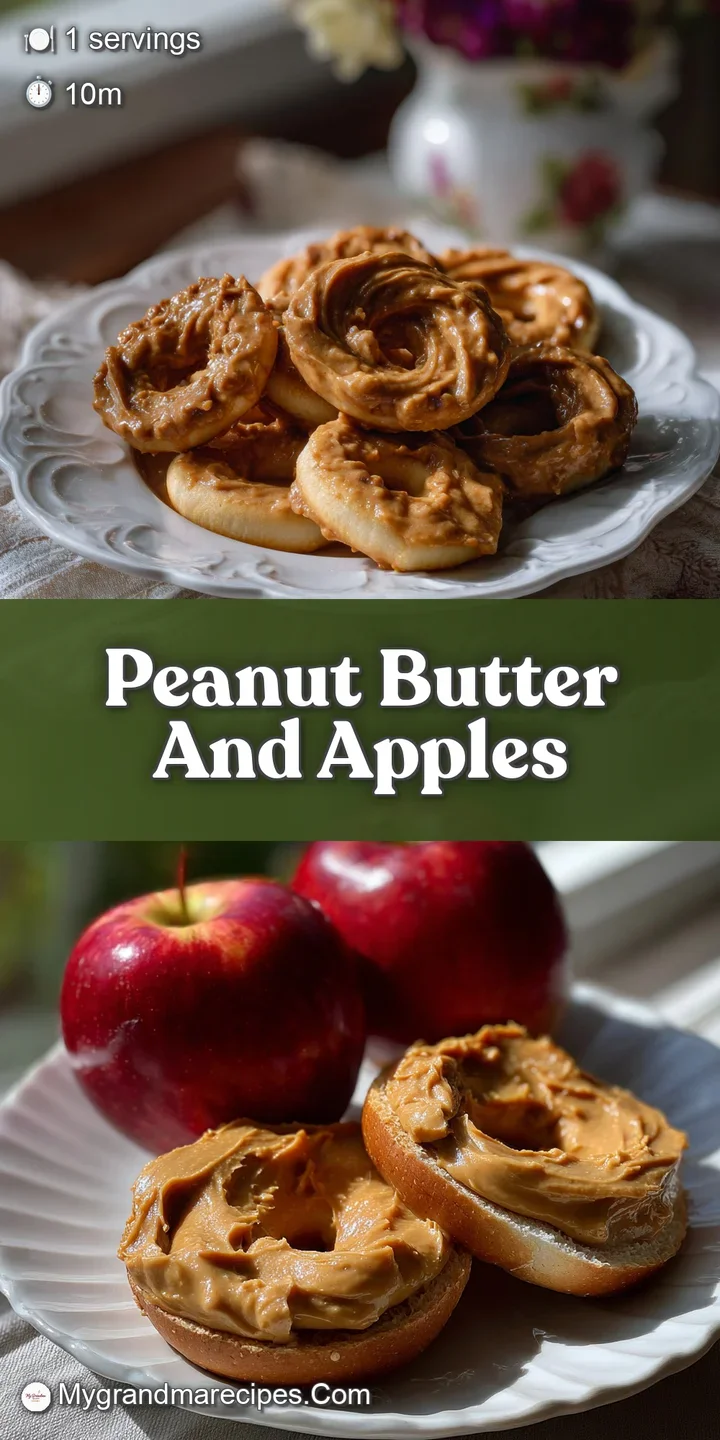 Close-up of juicy green apple wedges generously smeared with thick, textured peanut butter, promising a satisfyingly crunc...