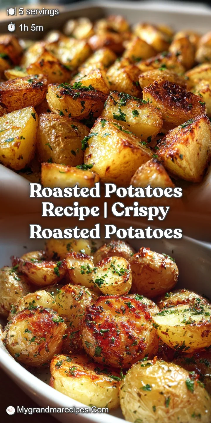 Close-up of rustic roasted potatoes: the crispy, browned skin and fluffy interior hint at savory goodness, promising a del...